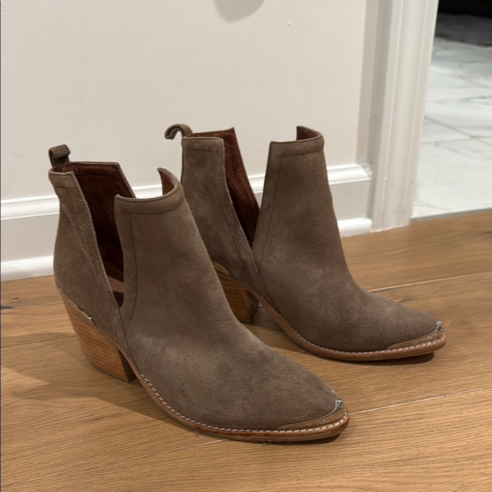 Jeffery Campbell-Taupe Suede Ankle Boots